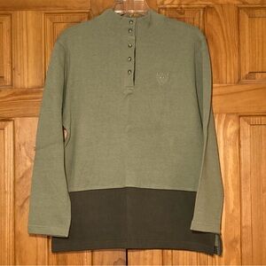 NWOT Preswick & Moore Petites Vintage 90s Top Mock Neck Long Sleeve Green Sz LP